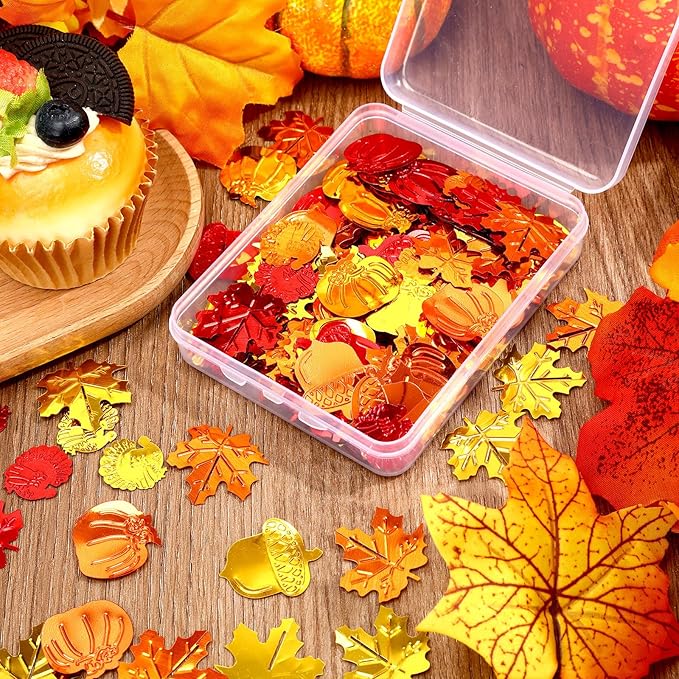 MARFOREVER Fall Thanksgiving Glitter Confetti, Fall Party Decorations Autumn - Image 2