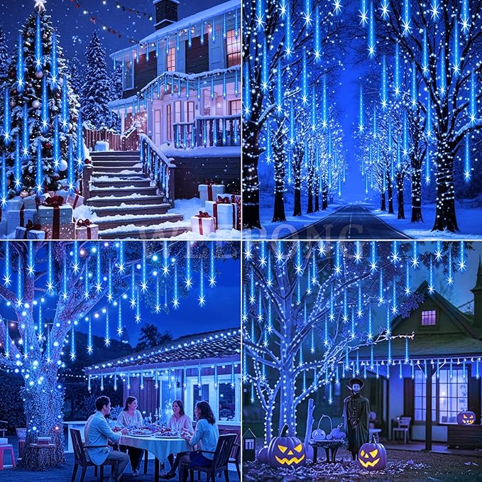 Christmas Lights Outdoor 32 Tubes 768 LEDs Meteor Shower Lights UL Certified - Image 3