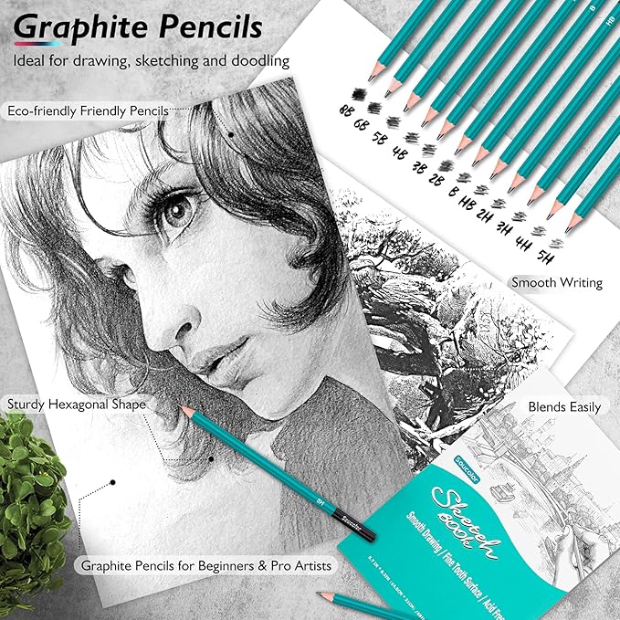 Soucolor 73 Pack Art Supplies Sketching Kit - Image 3