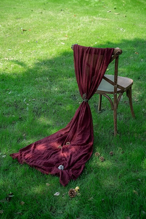 3pcs Burgundy Cheesecloth Table Runner Gauze 120 Inch 10 FT Rustic Boho Cheese - Image 6