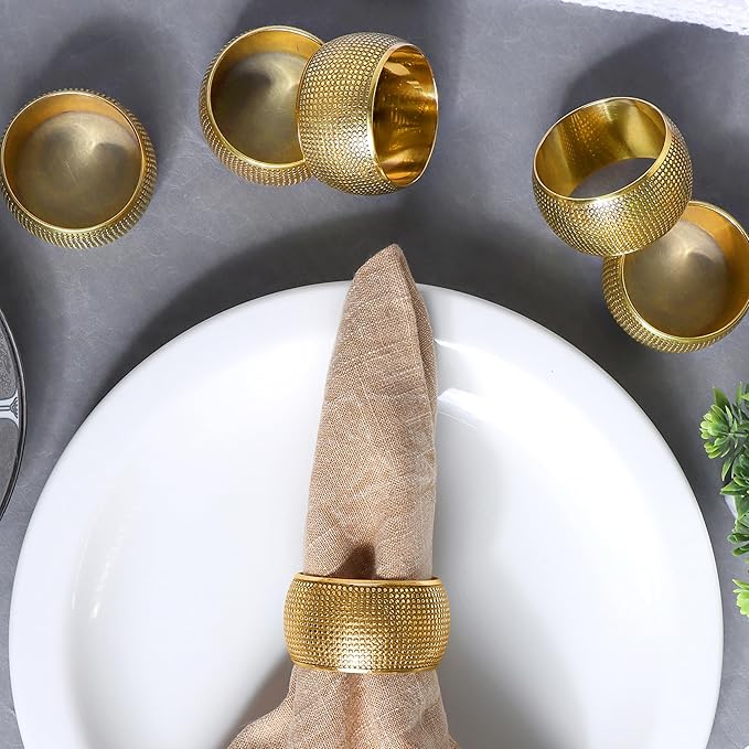 Gold Napkin Rings Set of 12 - Image 9
