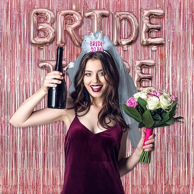 Rose Gold Tinsel Party Backdrop - Image 3