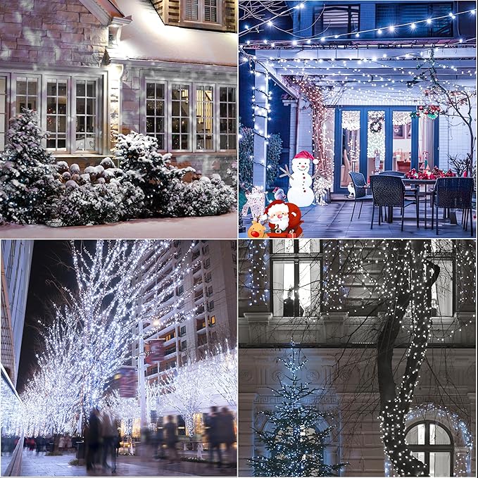 LAMPHOME 33ft Christmas Decorative Mini Lights, 100 LED Transparent Wire Fairy - Image 5