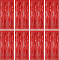 8 Pack Red Backdrop, 3.28 FT x 7.05 FT Streamer Party Decorations, Metallic by ZATAYE