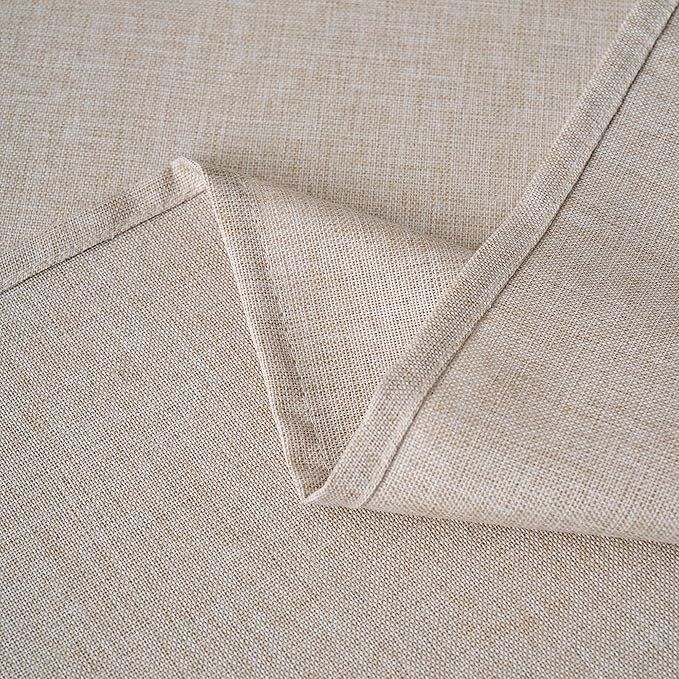 NLMUVW Round Linen Tablecloth 48 Inch, Oatmeal Textured Table Cloth Rustic - Image 5