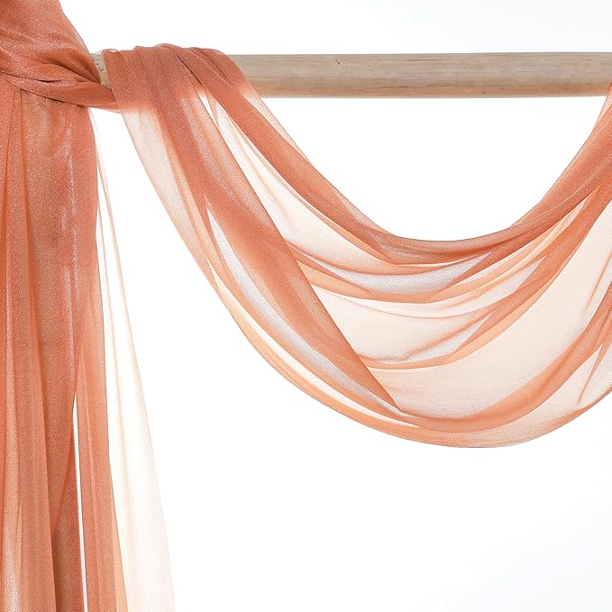 VDS Pack of 2 Panel Wedding Arch Draping Fabric Sheer Chiffon Fabric Drapery - Image 5
