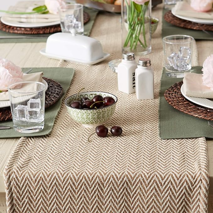 DII Woven Basic Tabletop Collection Chevron Table Runner - Image 4