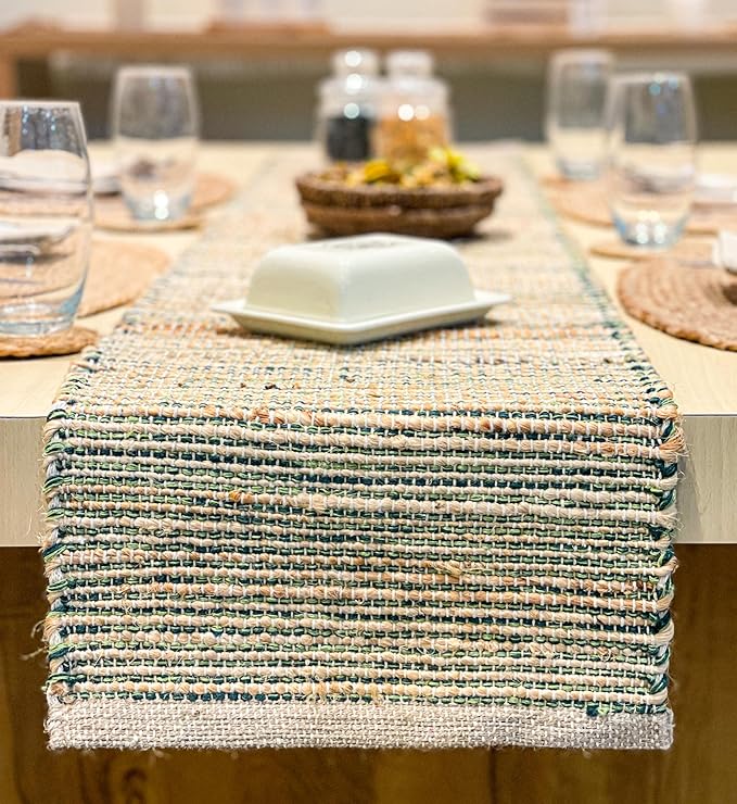 Chardin home Natural Jute Table Runner 13x90 Inch – Vintage Boho Rustic Table by ChardinHome