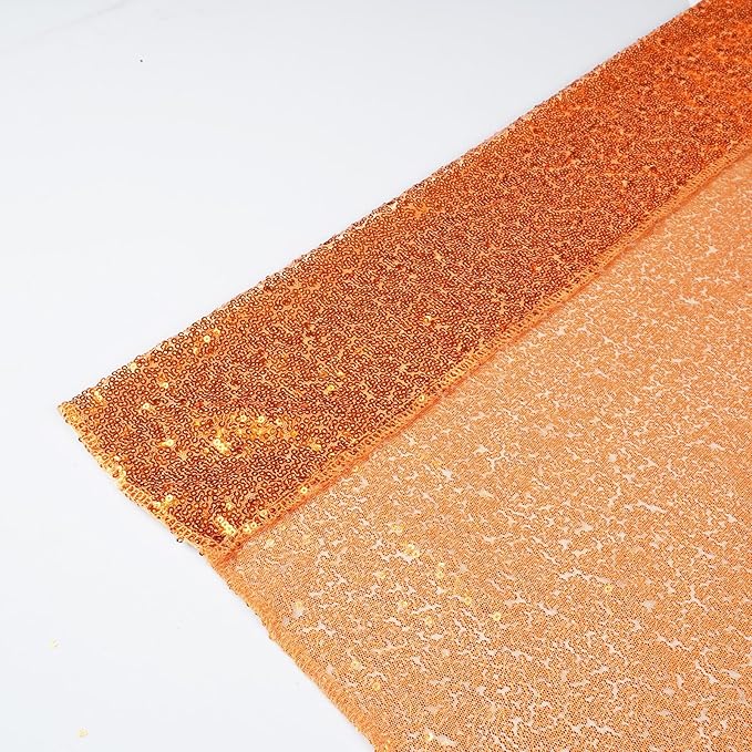 Poise3EHome Orange Sequin Backdrop Curtain, 2 Panels 2FTx8FT Glitter Background - Image 7