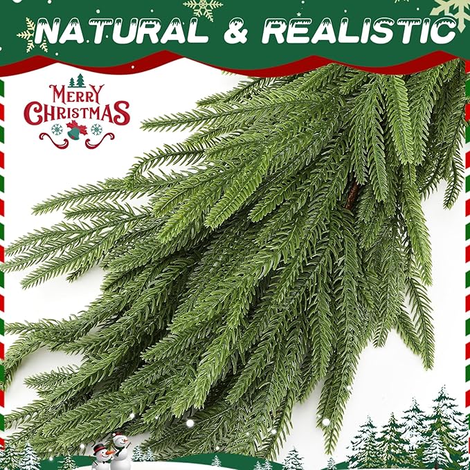 9ft Christmas Norfolk Pine Garland - Image 3