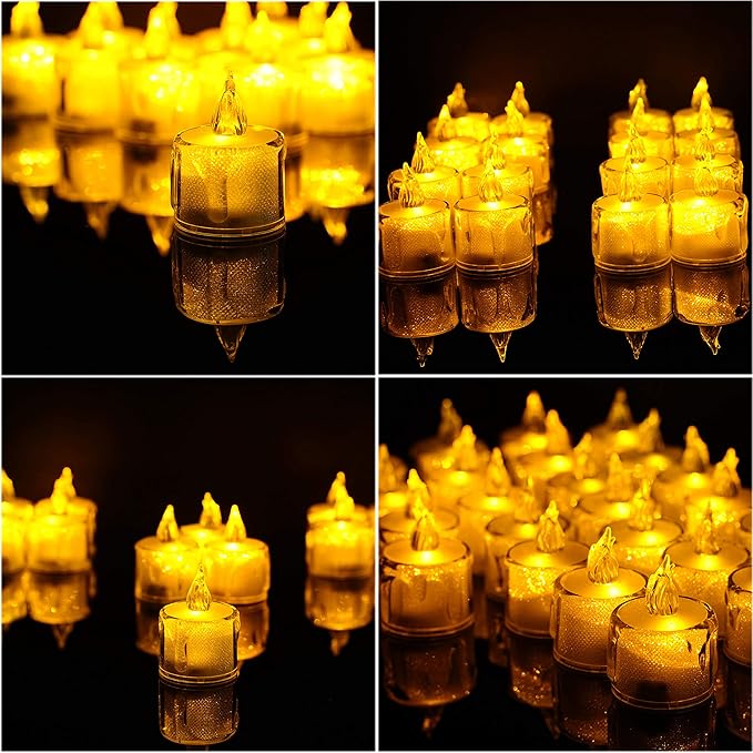 Flameless LED Tea Light Candles, Battery-Powered Unscented LED Tealight Candles - Image 5