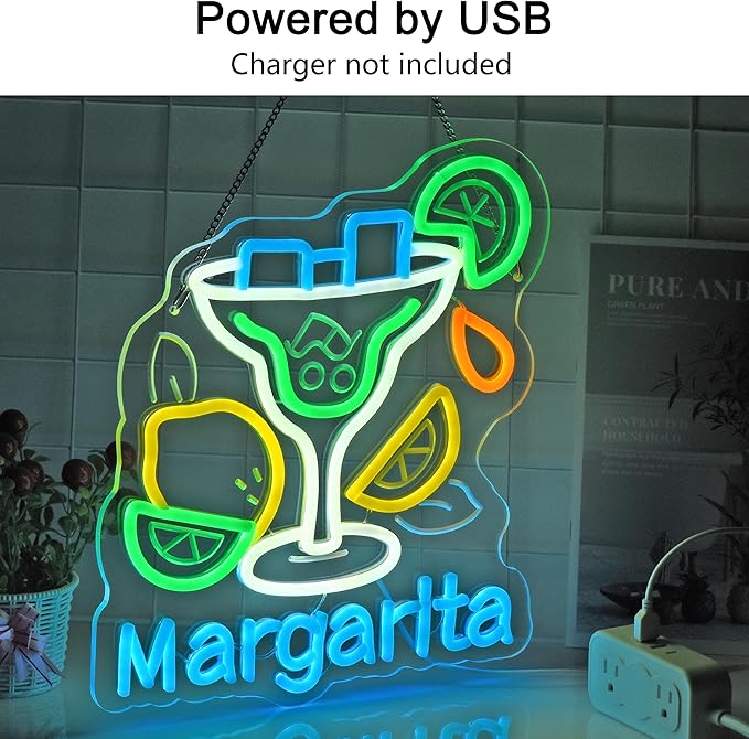 CNBEYOUNG Margarita Neon Sign, Neon Lights Hanging Wall Art Decoration - Image 2