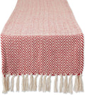 DII Woven Basic Tabletop Collection Chevron Table Runner, Tango Red by DII
