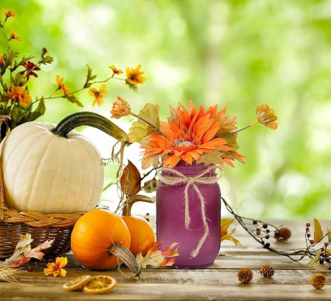 CNVOILA Thanksgiving Decorations, Thanksgiving Themed Mason Jars Centerpiece - Image 5