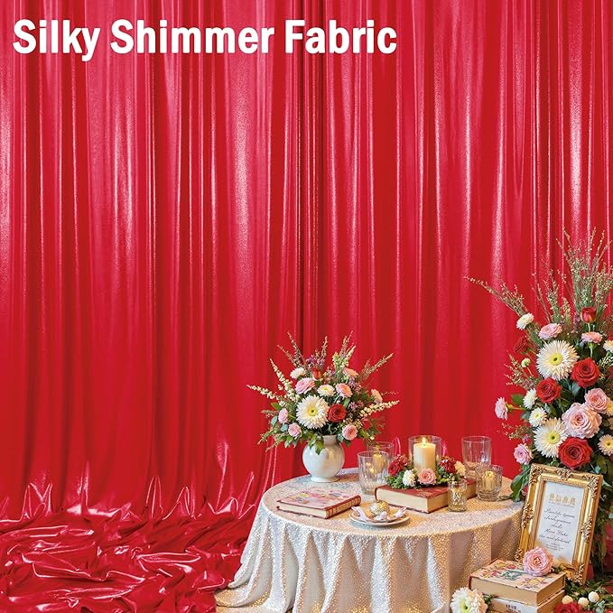 20ftx10ft Red Sequin Backdrop Curtain Panels - Image 6