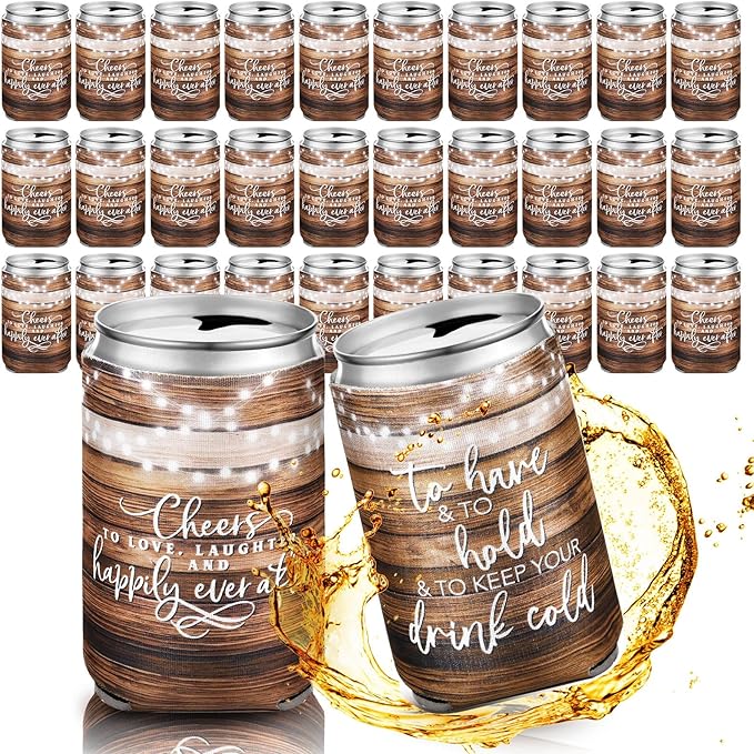 50 Pieces Wedding Can Cooler Bulk Engagement Party Favors by Qinyoung