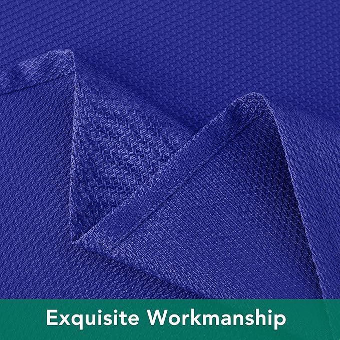 Biscaynebay Textured Fabric Round Tablecloths 70", Royal Blue Water Resistant - Image 5