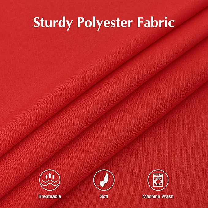 2 Pack Square Table Cloth 48X48 Inch Red Washable Fabric Tablecloth Polyester - Image 4
