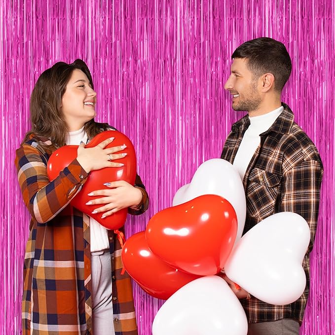 2 Pack Hot Pink Party Decorations, 3.28 FT x 7.05 FT Hot Pink Backdrop - Image 5