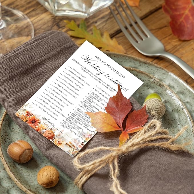 Fall Bridal Shower Games Cards, Wedding Traditions Wedding Bachelorette Party - Image 3