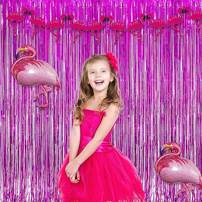 Magenta Tinsel Curtain Party Backdrop - Image 3