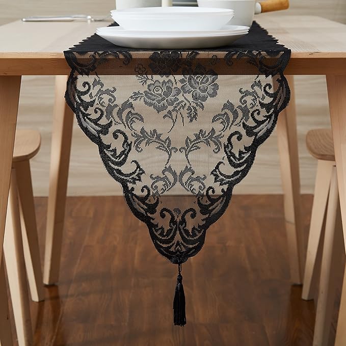 LinenZone Black Table Runner - Image 2
