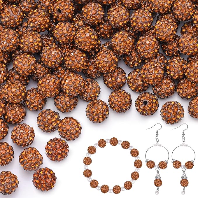 200pcs 10mm Brown Rhinestone Beads by TINKRSTUFF