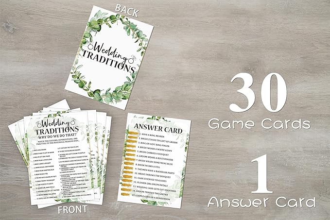 Bridal Shower Game Cards, Wedding Traditions Game, Tropical Jungle Theme - Image 3