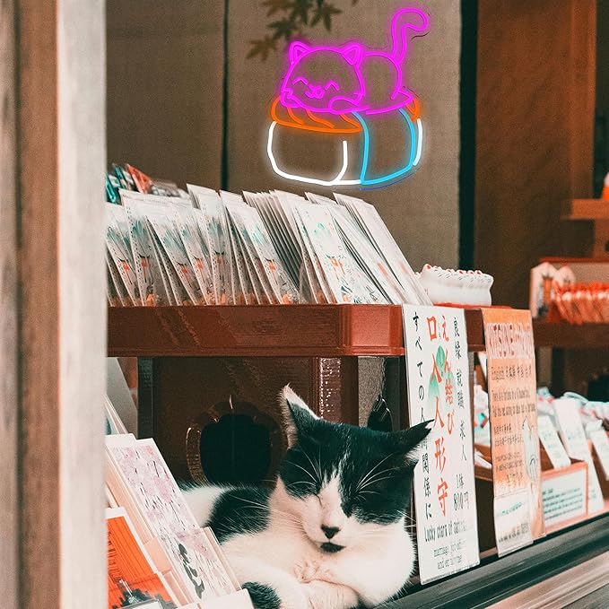 Sushi Cat Neon Sign Delicious Japanese Sushi LED Light Sign - Image 6