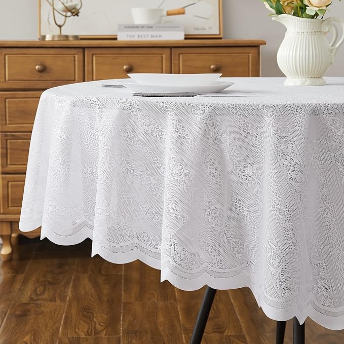 LinenZone Round Lace Tablecloth - Image 2