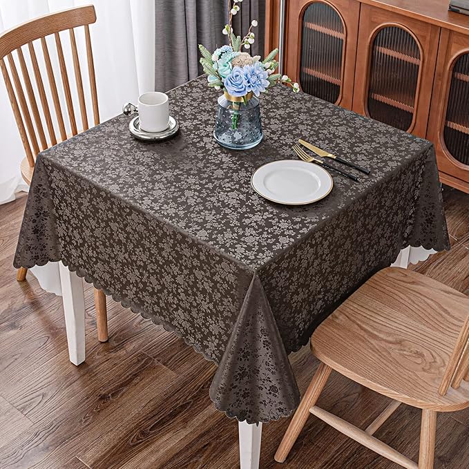 Smiry Square Table Cloth, Waterproof Heavy Duty Vinyl Tablecloths, Wipeable by Smiry