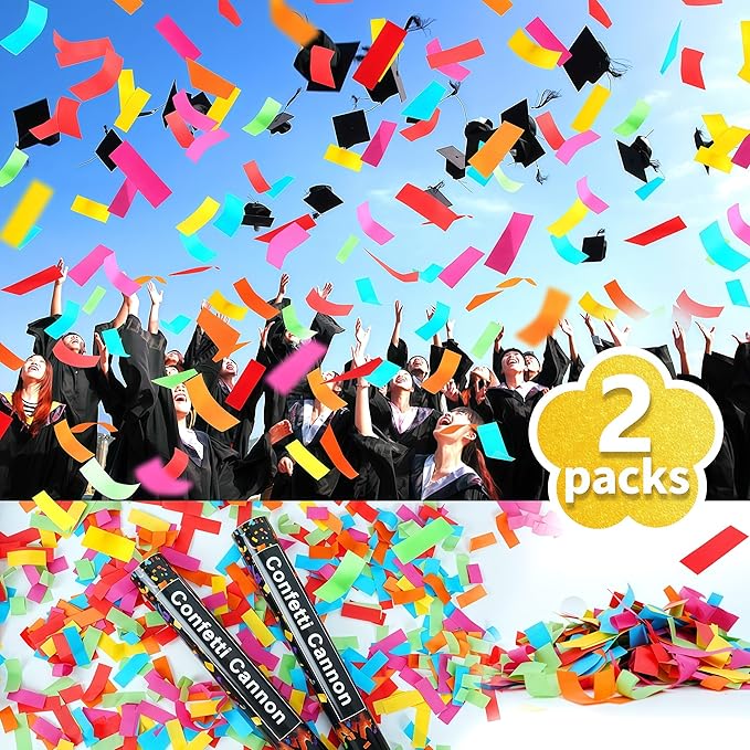 16in Biodegradable Confetti Poppers, Confetti Cannons Bulk - Image 4