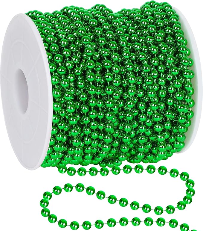 100 Feet Christmas Bead Garland, Plastic Garland Tree Decoration, Hanging Beads by Arrowom