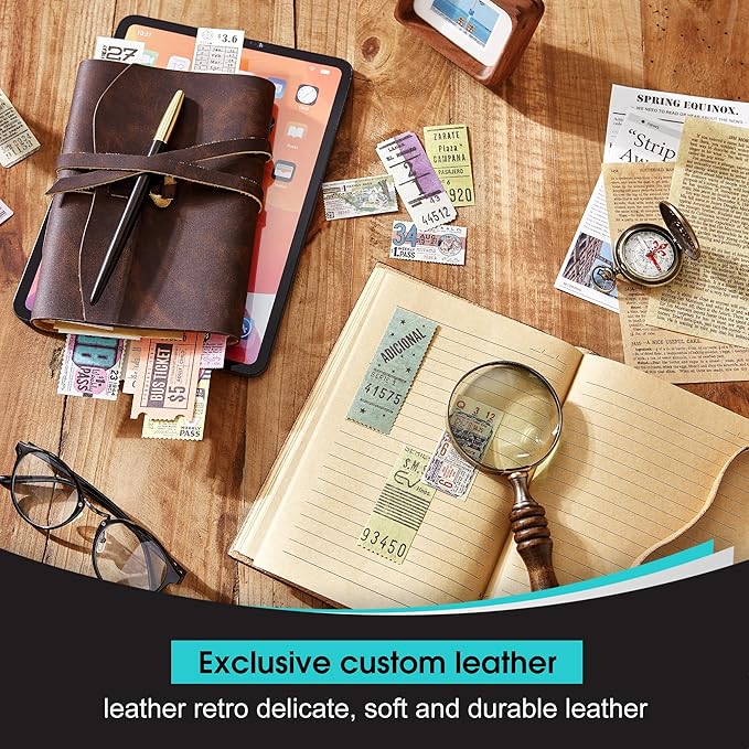 Leather Journal Notebooks for Work, A5 Size Diary, 6x8.1 Inch, Genuine Leather - Image 6
