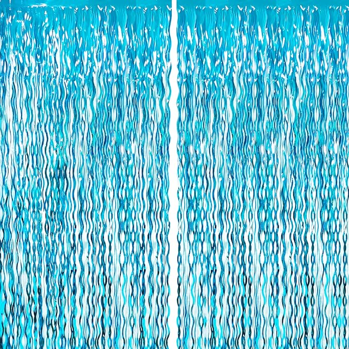 GOER 6.4 ft x 6.5 ft Metallic Tinsel Foil Fringe Curtains, Graduation by GOER