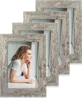 4x6 Picture Frame set of 4, High Definition Glass Distressed Moss Green Frame by iRahmen