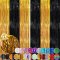 Black Gold Streamer Tinsel Foil Fringe Curtains Streamer 2Pack 3.3X 8.3Ft by UWPVOWSR