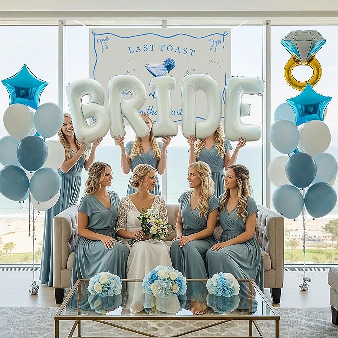 Last Toast on the Coast Bachelorette Decorations Blue bridal shower Blue - Image 2
