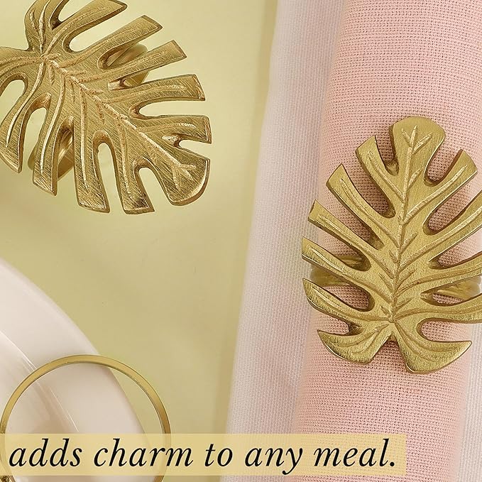 Napkin Rings Set of 12 Metal Napkin Holder Cuffs - Image 8