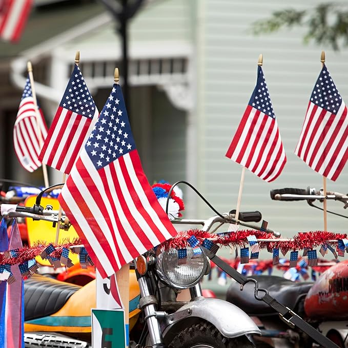 12Pcs 8×12 Inch Small American Flags on Stick Mini USA Flags US Handheld Flag - Image 4