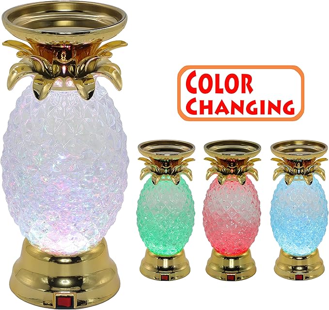 YAKii 9.5" Pineapple LED Color Changing Shine Lamp, Swirling Water Waves Lamp - Image 5