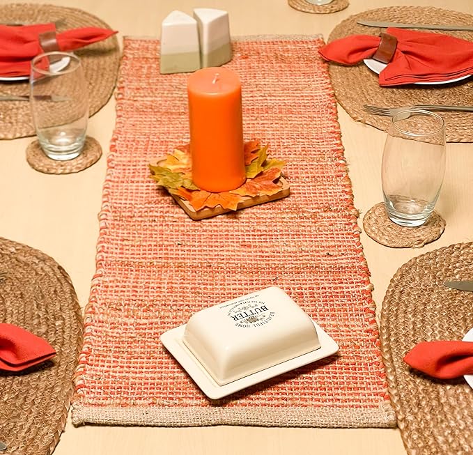 Chardin home Natural Jute Table Runner 13x48 Inch – Vintage Boho Rustic Table by ChardinHome