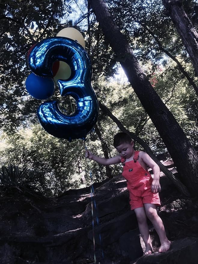40 Inch Night Blue 3 Large Number Balloon, 3 13 23 30 33 36 Night Blue Birthday - Image 5