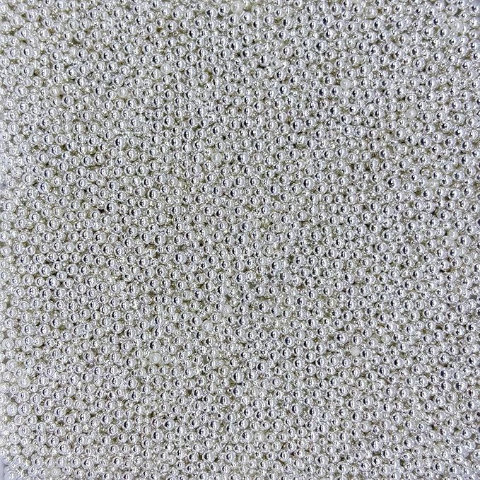 Dynastang 2mm Silver Pearls Sprinkles Edible Pearls Cake Decorating Stars Cake - Image 2