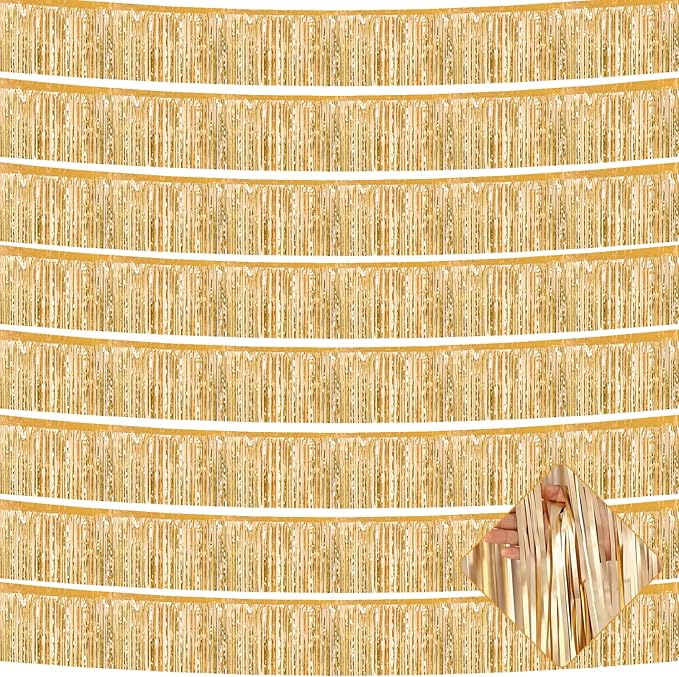 10 Pack 10 Feet Foil Fringe Garland Metallic Tinsel Streamers Banner Wall by AIKENLIN