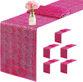 6 Packs 12 x 72 inches Sequin Table Runner, Hot Pink Glitter Table Runner by Unknown