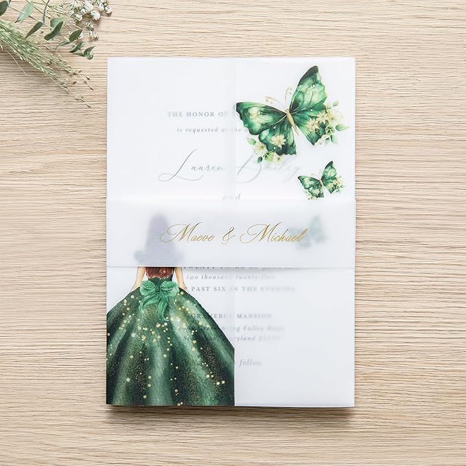 PONATIA 50 PCS Vellum Jackets for 5x7 Invitations - Image 7