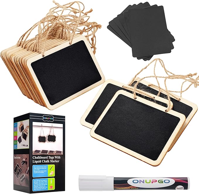 ONUPGO 16 Pack Chalkboard Tags for Baskets by ONUPGO