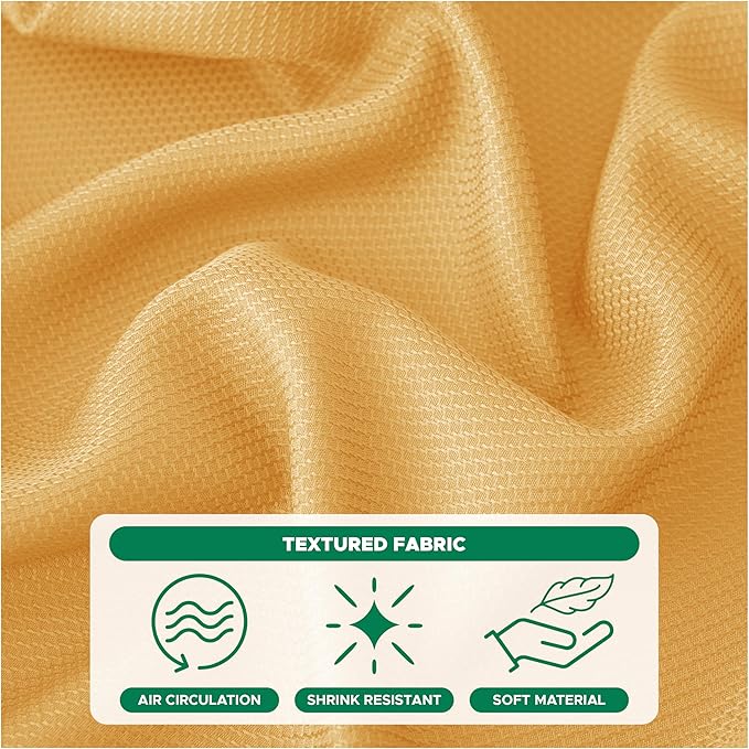 Biscaynebay Fall Tablecloth Textured Fabric Round Tablecloths 90", Fall Gold - Image 4