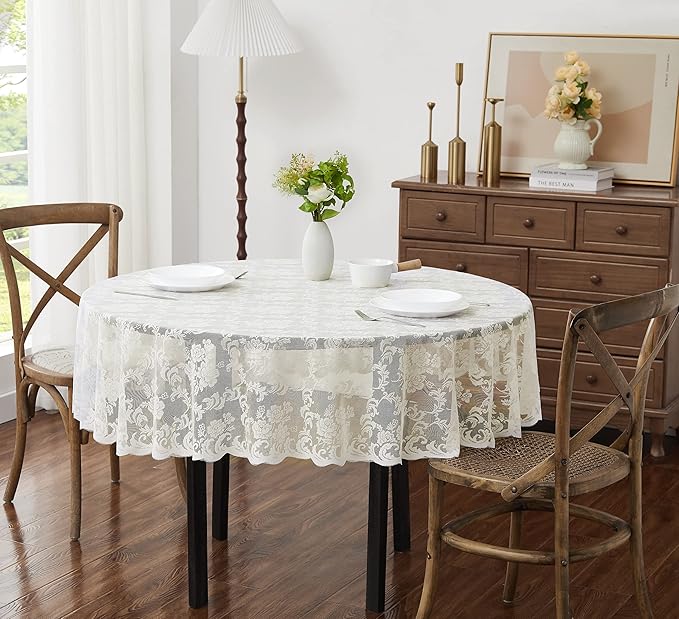LinenZone Ivory Round Tablecloth by LinenZone